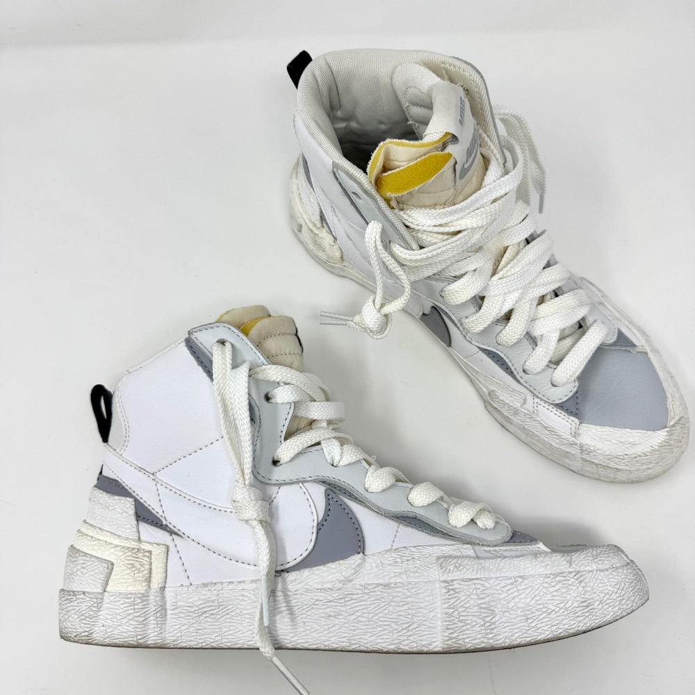 Nike sacai x Blazer Mid White Grey Tennis Shoe Sneakers